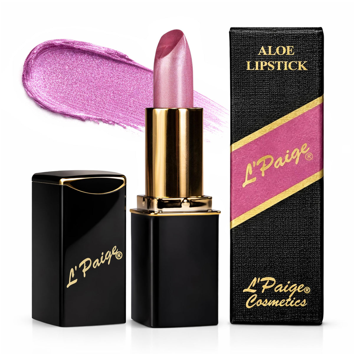 L'Paige Grape Ice Lipstick front view with frosted grape colour