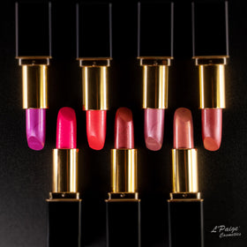 L'Paige Grape Ice Lipstick showing the iridescent finish