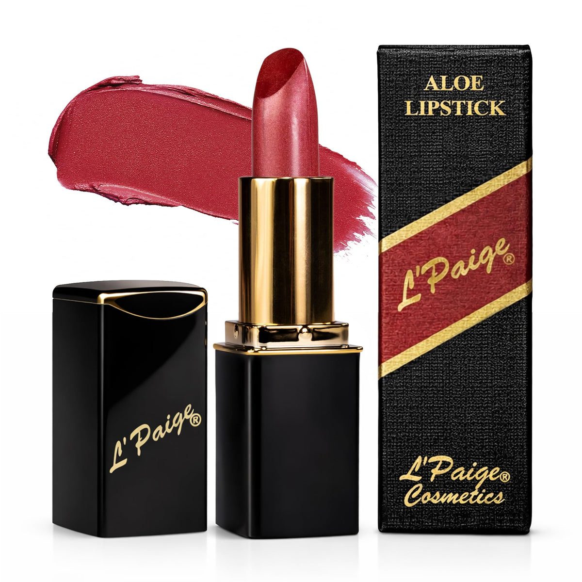 L'Paige Icy Mauve Lipstick front view with frosted shimmer