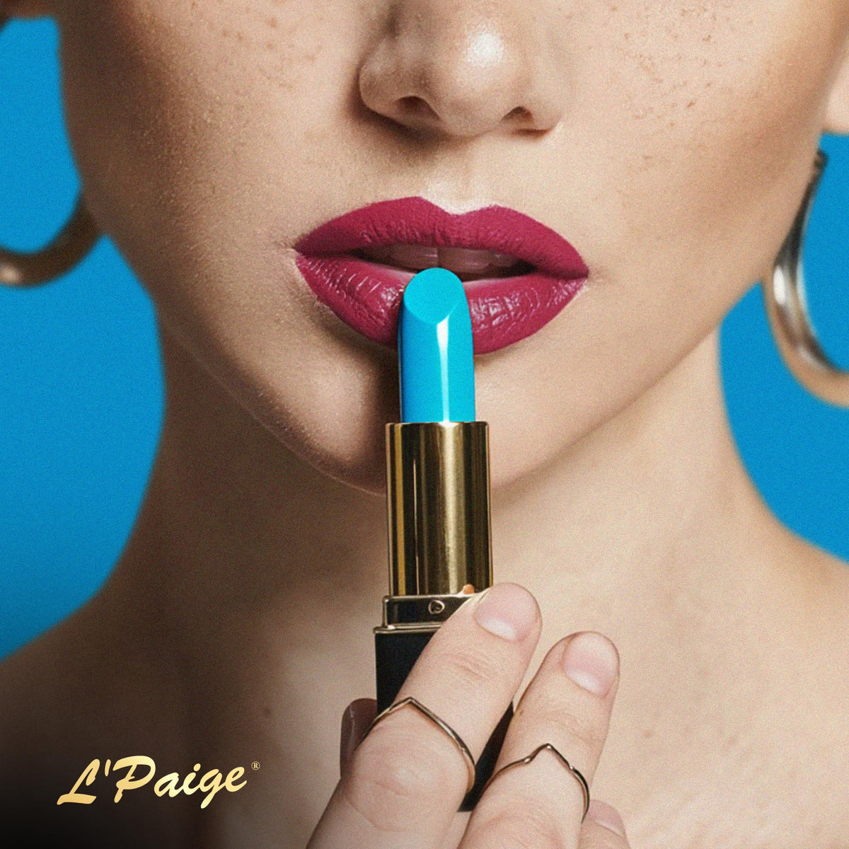 L'Paige lipstick applied on lips