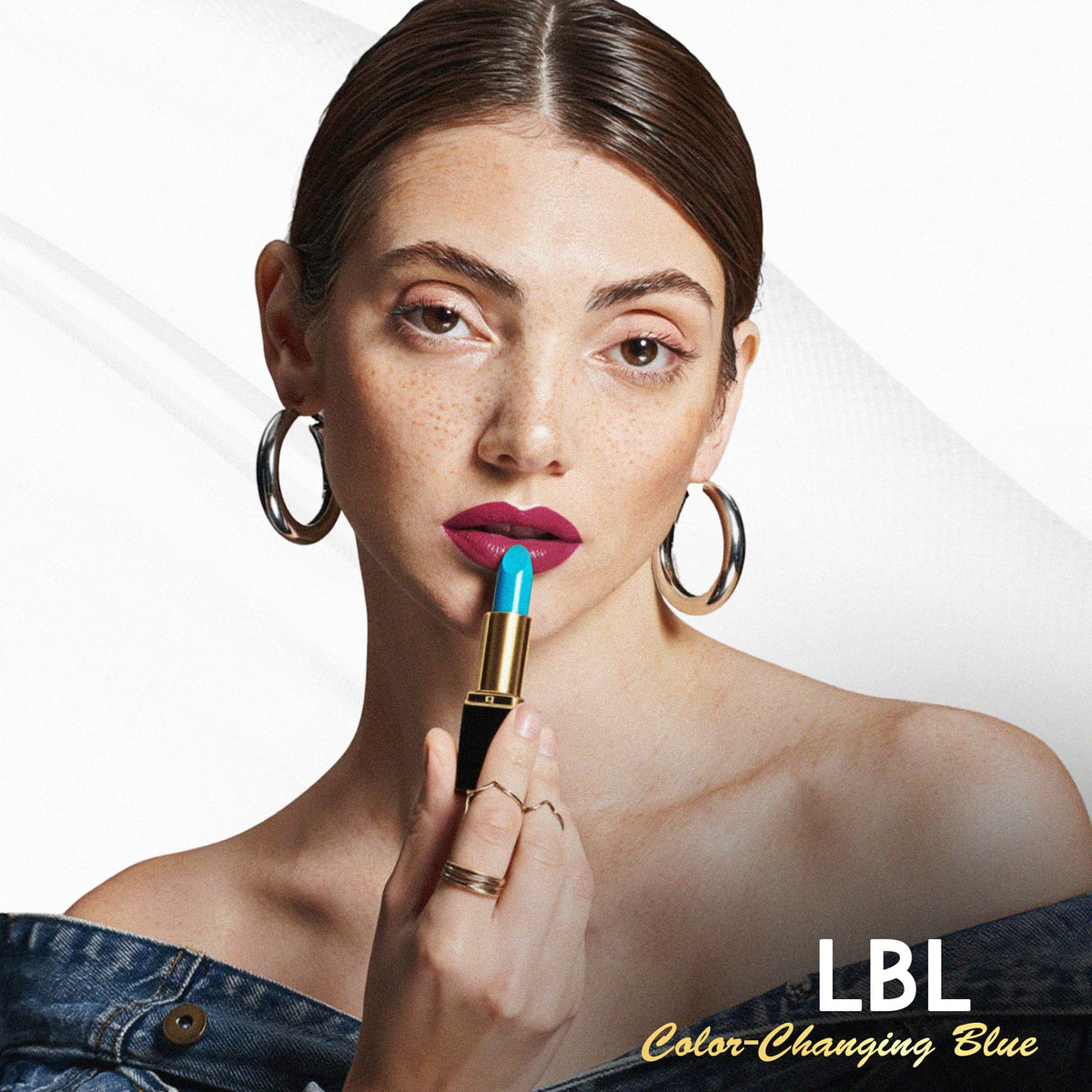 L'Paige lipstick showing blue shade