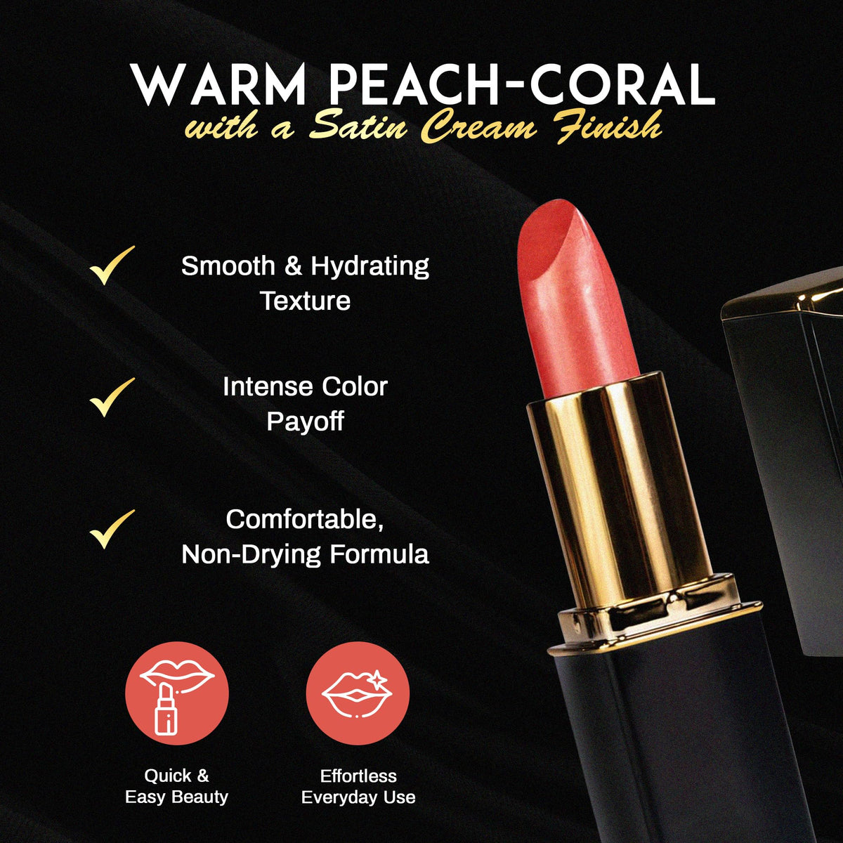 L'Paige Peach Nectar Lipstick close-up showing texture