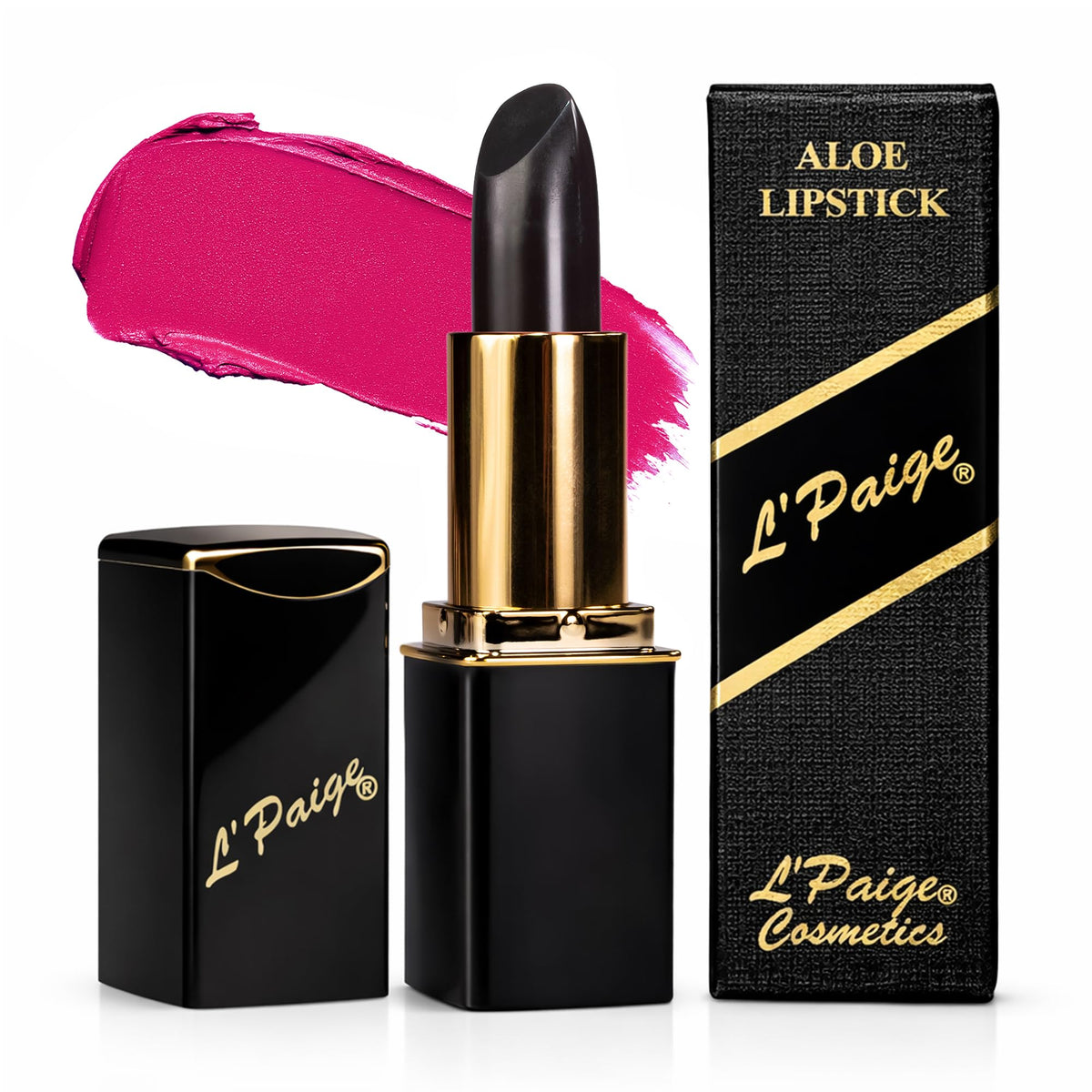 L'Paige pH Color-Changing Black Lipstick front view