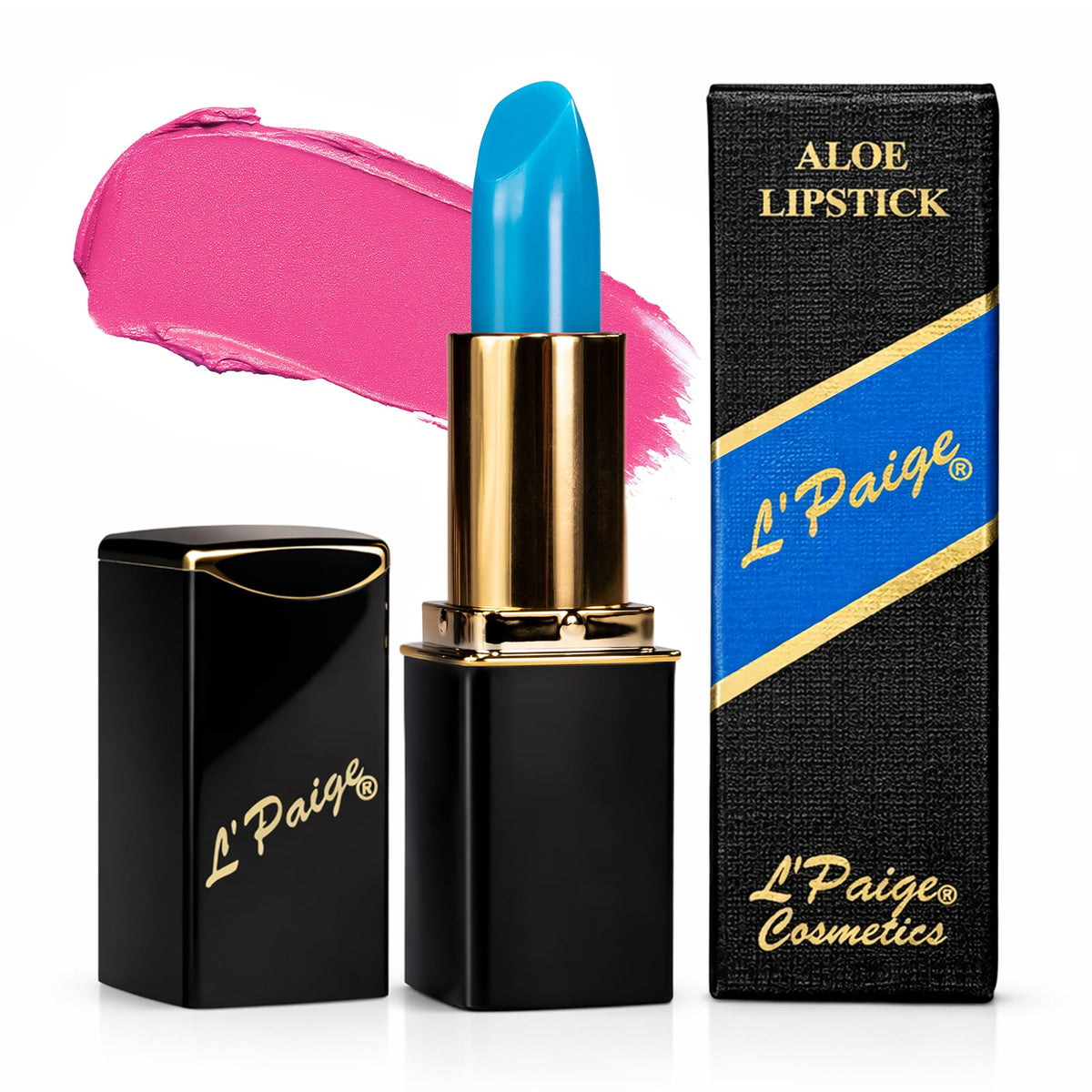 L'Paige pH Color-Changing Blue Lipstick front view
