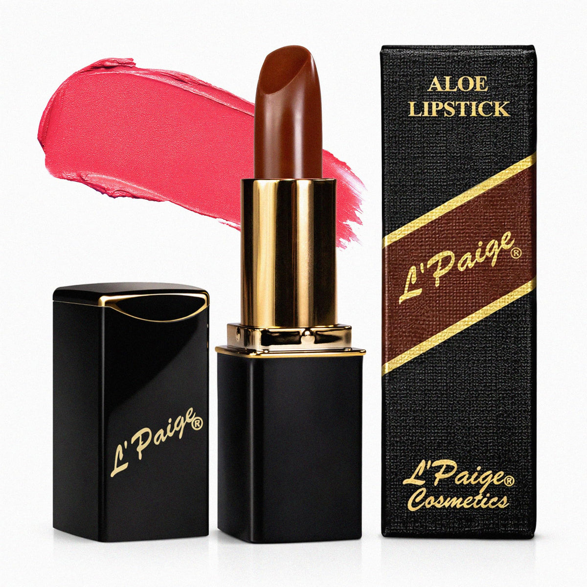 L'Paige pH Color-Changing Lipstick front view showing brown shade