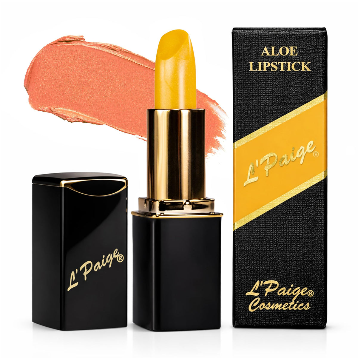 L'Paige pH Color-Changing Yellow Lipstick front view
