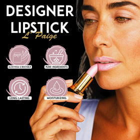L'Paige Shimmery Ice Lipstick Frosted Pink L44 texture close-up