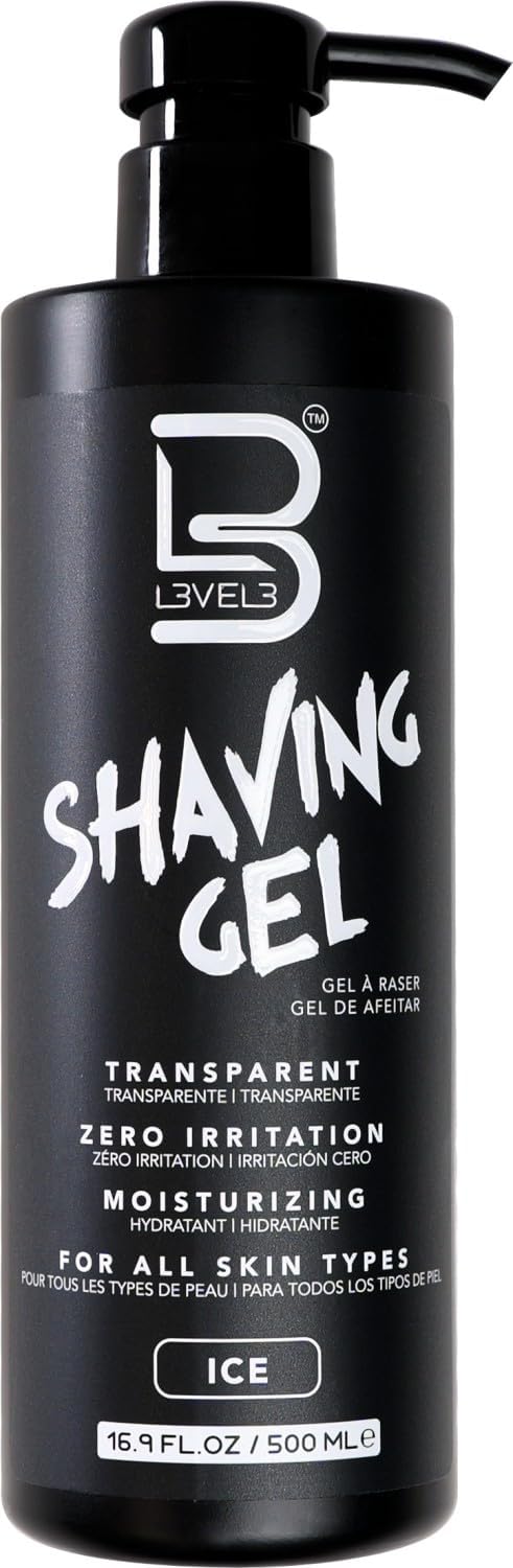 L3 Clear Shaving Gel 16.9 oz front view with packaging