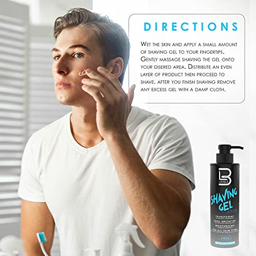 L3 Clear Shaving Gel 16.9 oz transparent formula close-up