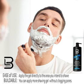 L3 Clear Shaving Gel application on skin