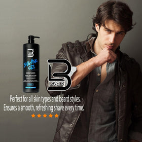L3 Clear Shaving Gel bottle with dimensions
