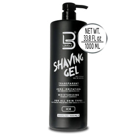 L3 Clear Shaving Gel in bathroom setting