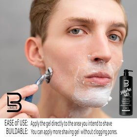 L3 Clear Shaving Gel showing transparent formula
