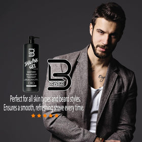 L3 Clear Shaving Gel with razor and towel setup