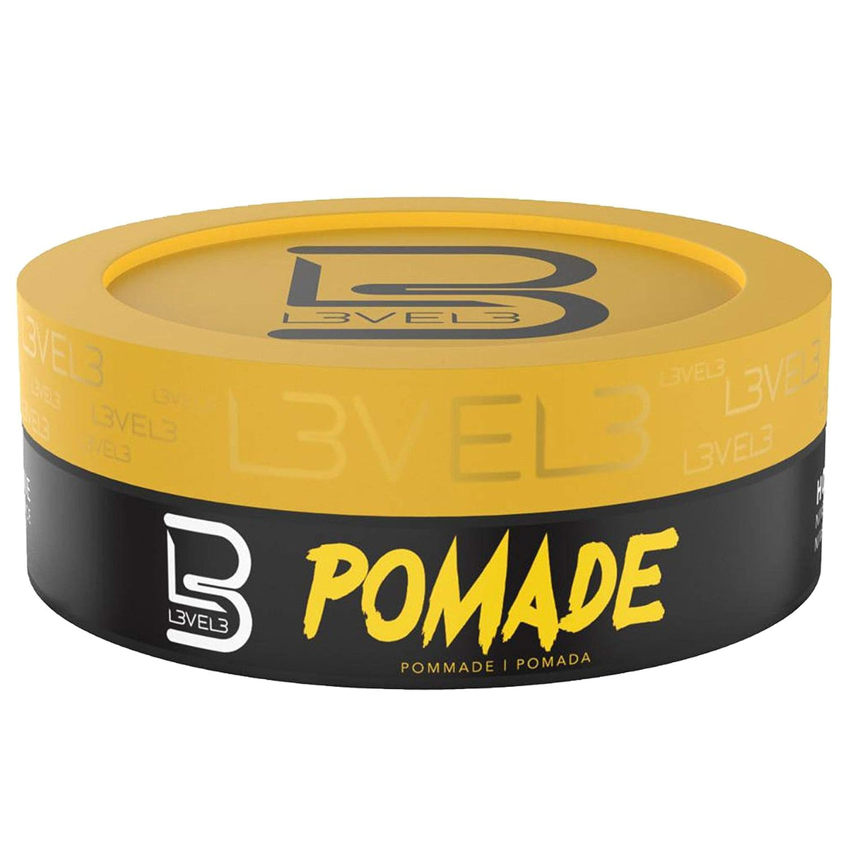 L3 Pomade 4 Pack in use on styled hair