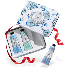 La Chatelaine Hand Cream Trio Gift Set in decorative tin
