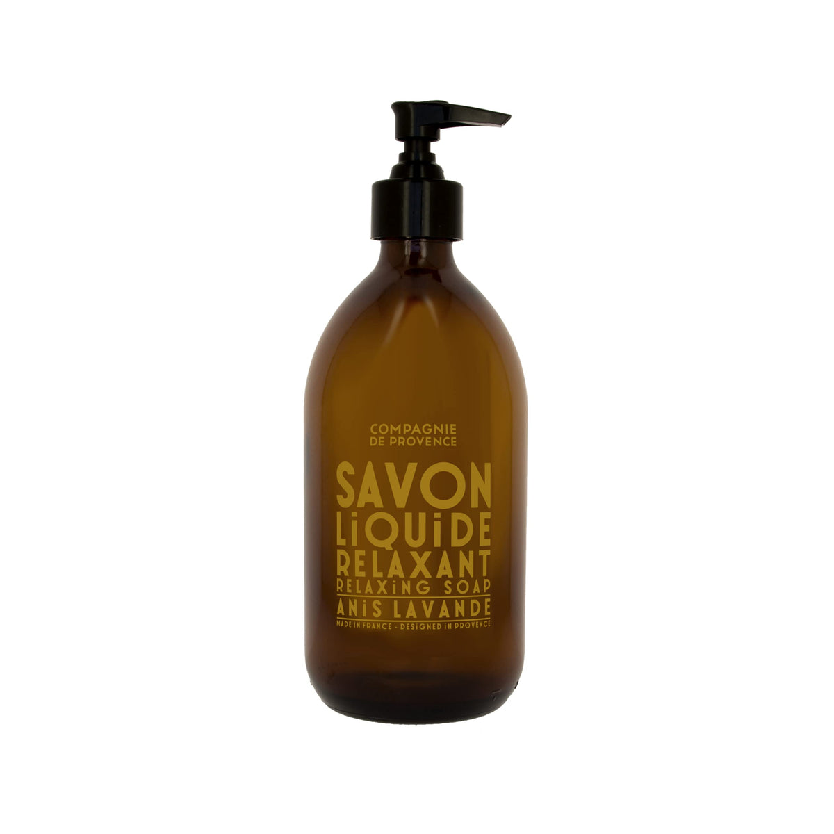 La Compagnie de Provence Anise Lavender Liquid Soap front view in glass bottle