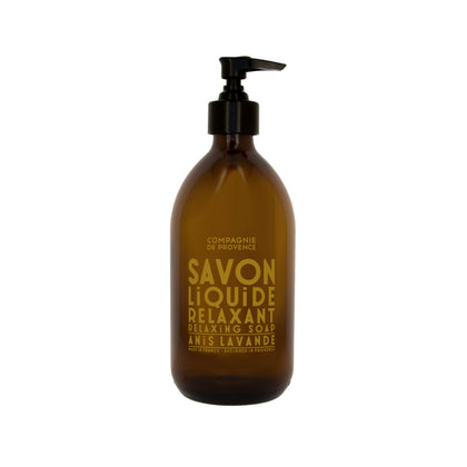 La Compagnie de Provence Anise Lavender Liquid Soap front view in glass bottle