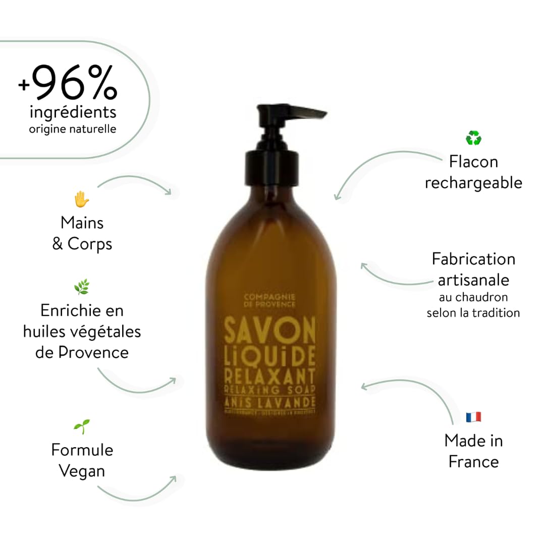 La Compagnie de Provence Anise Lavender Liquid Soap pump dispenser