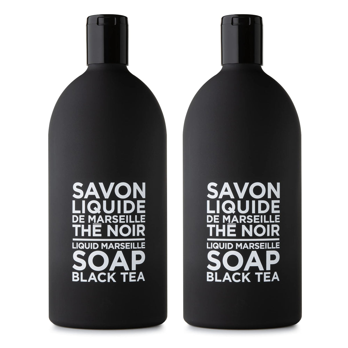La Compagnie de Provence Black Tea Liquid Soap refill bottles front view
