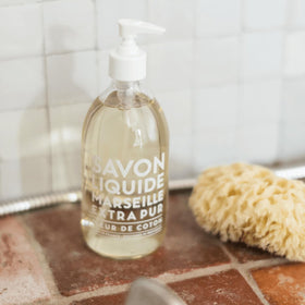 La Compagnie de Provence Cotton Flower Liquid Soap 10 Oz side view