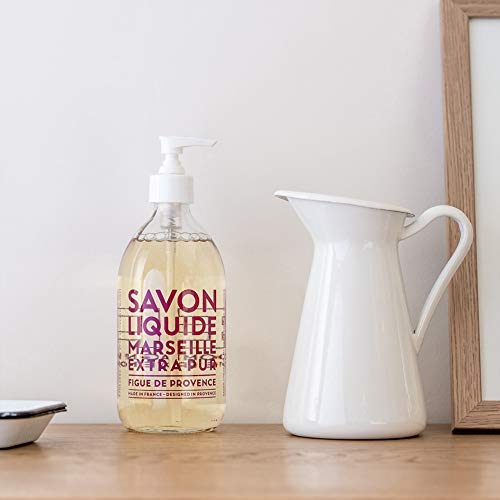 La Compagnie de Provence Fig Liquid Soap 500mL in bathroom setting