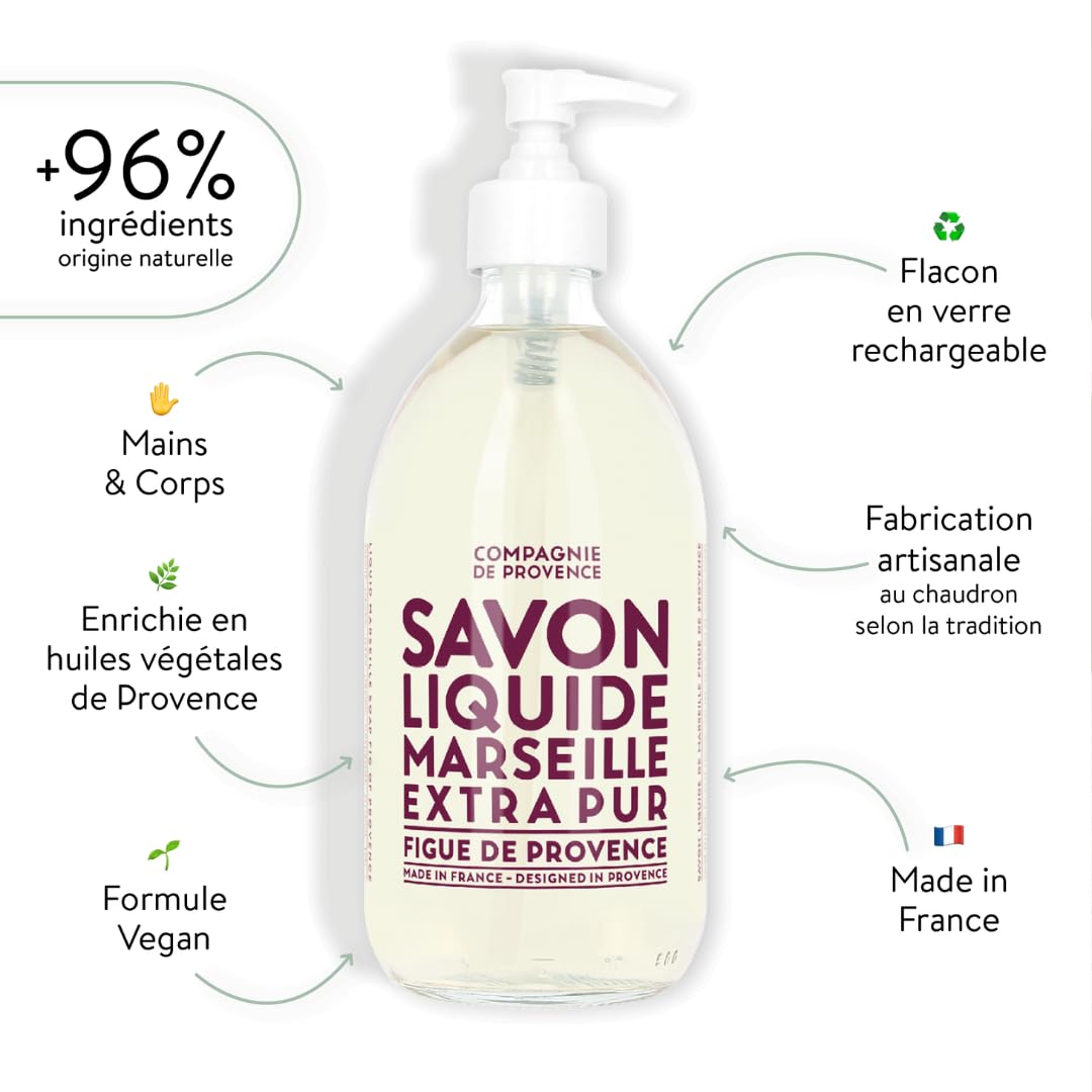 La Compagnie de Provence Fig Liquid Soap 500mL pump dispenser