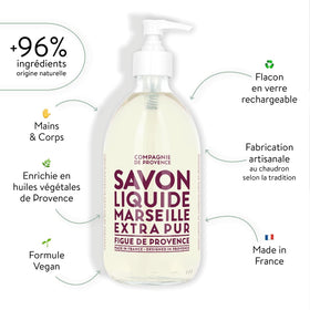 La Compagnie de Provence Fig Liquid Soap 500mL pump dispenser