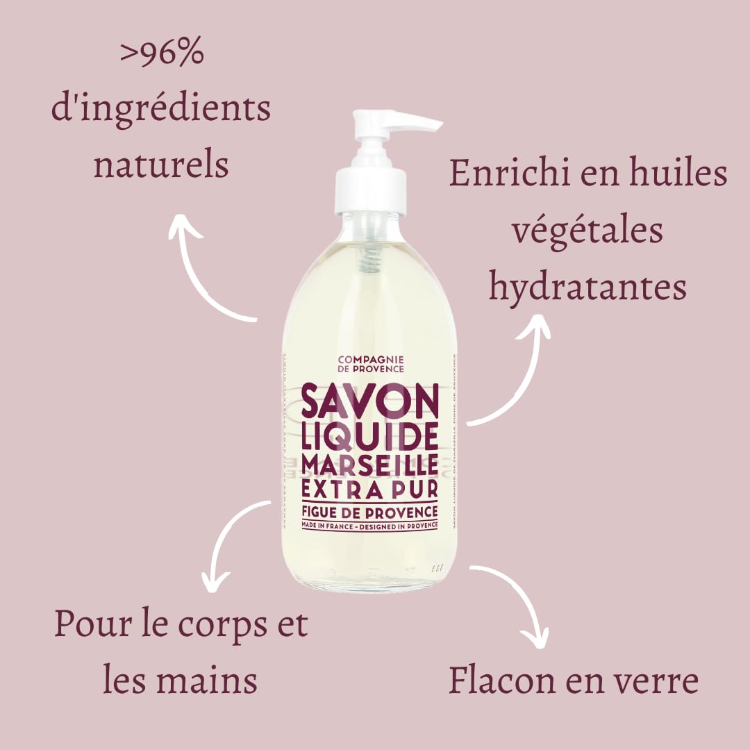 La Compagnie de Provence Fig Liquid Soap 500mL side view