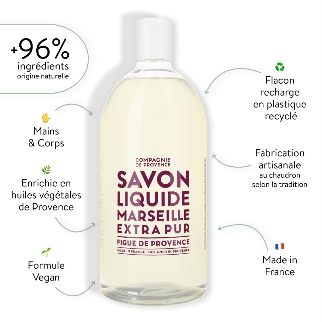La Compagnie de Provence Fig of Provence Liquid Soap side view