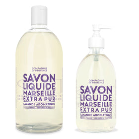 La Compagnie de Provence Lavender Liquid Soap 16.7 fl oz glass bottle front view
