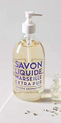 La Compagnie de Provence Lavender Liquid Soap in bathroom setting