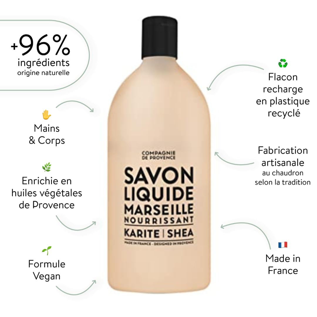La Compagnie de Provence Liquid Soap Refill bottle side view