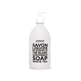 La Compagnie de Provence Liquid Soap White Tea 16.7 Fl Oz glass bottle front view