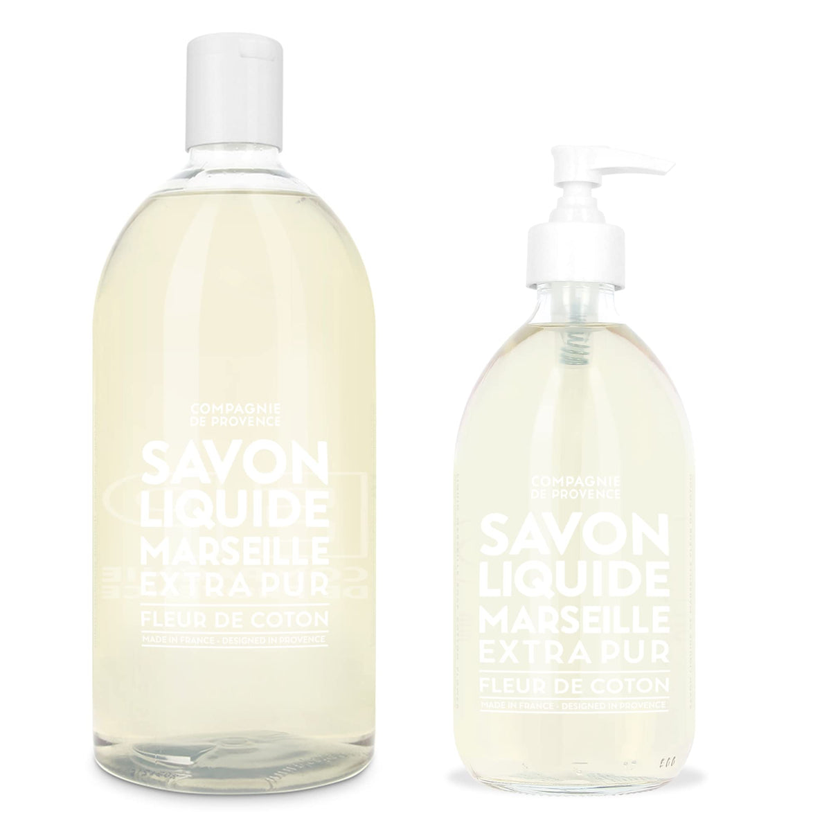 La Compagnie de Provence Luxe Liquid Soap Cotton Flower 16.7 fl oz glass bottle front view