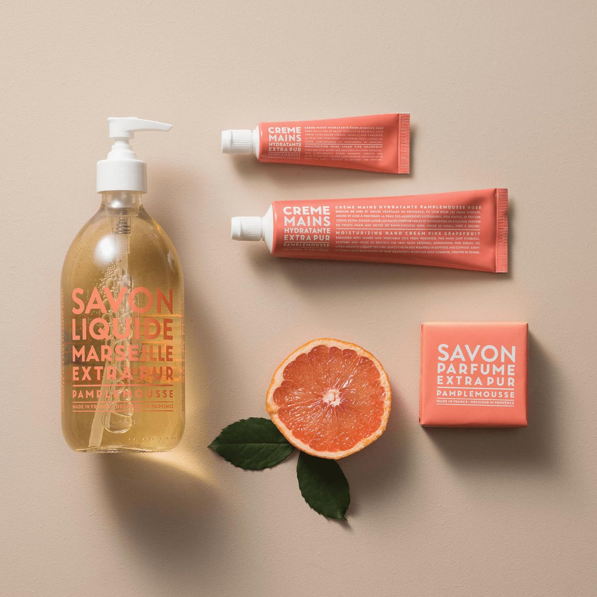 La Compagnie de Provence Luxe Liquid Soap Pink Grapefruit label close-up