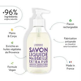 La Compagnie de Provence Marseille Liquid Soap Aromatic Lavender pump dispenser