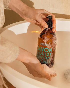 La Compagnie de Provence Mint Basil Liquid Soap with warm woodland spice fragrance