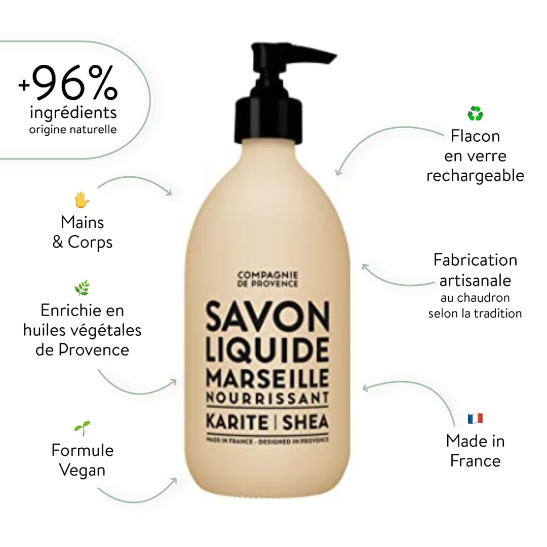 La Compagnie de Provence Savon de Marseille Liquid Soap pump dispenser close-up