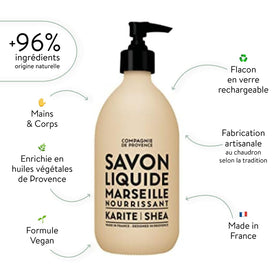 La Compagnie de Provence Savon de Marseille Liquid Soap pump dispenser close-up
