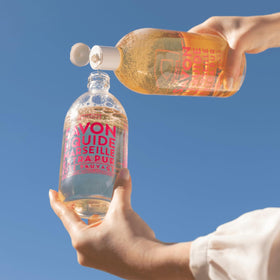 La Compagnie de Provence Wild Rose Liquid Soap bottle side view