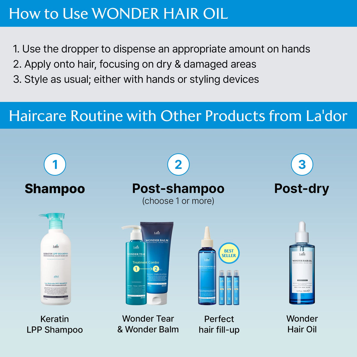 LA'DOR Wonder Hair Oil packaging details