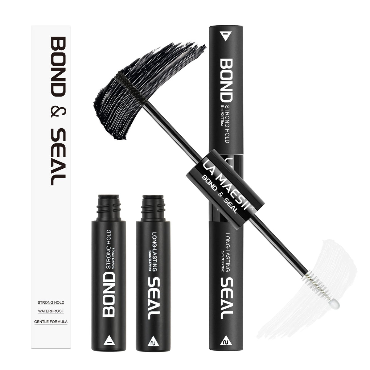 La Maesii 2 in 1 Lash Cluster Glue front view with dual-ended applicator