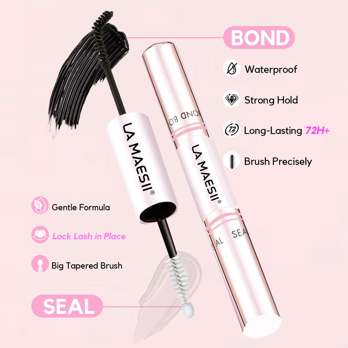 La Maesii Lash Bond double-ended applicator close-up