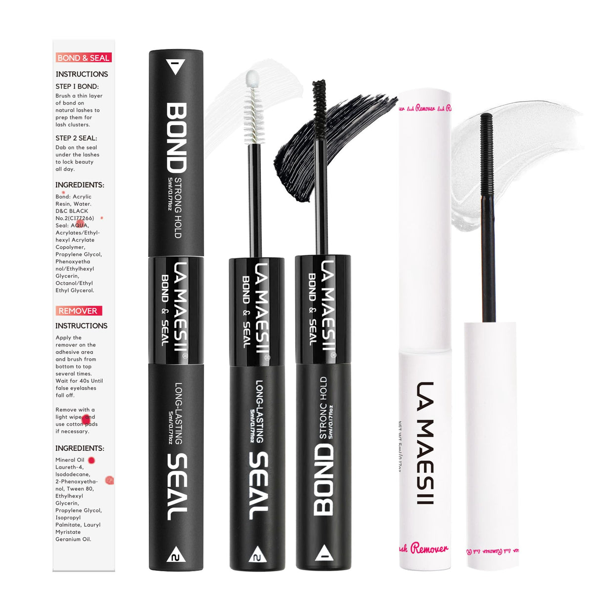La Maesii Lash Bond Seal Kit with 10ml glue and 5ml remover oil