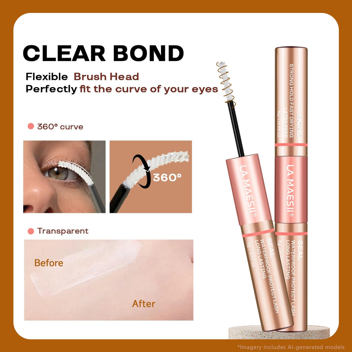 La Maesii Lash Cluster Glue application on lashes