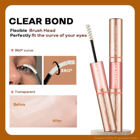 La Maesii Lash Cluster Glue application on lashes