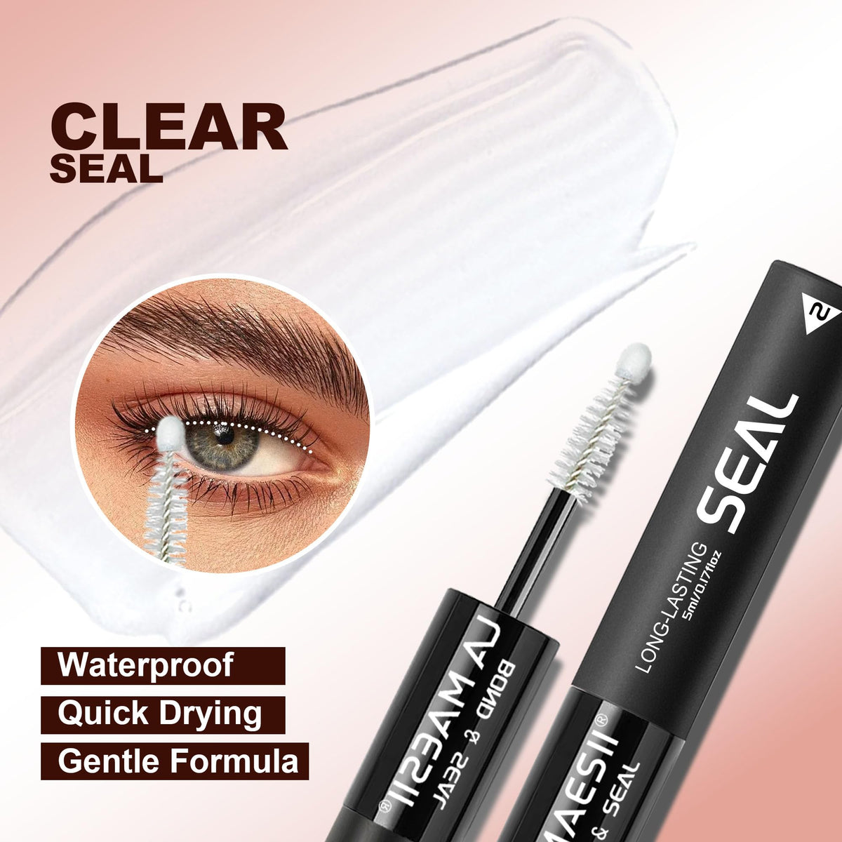 La Maesii Lash Cluster Glue displayed on makeup table with tools