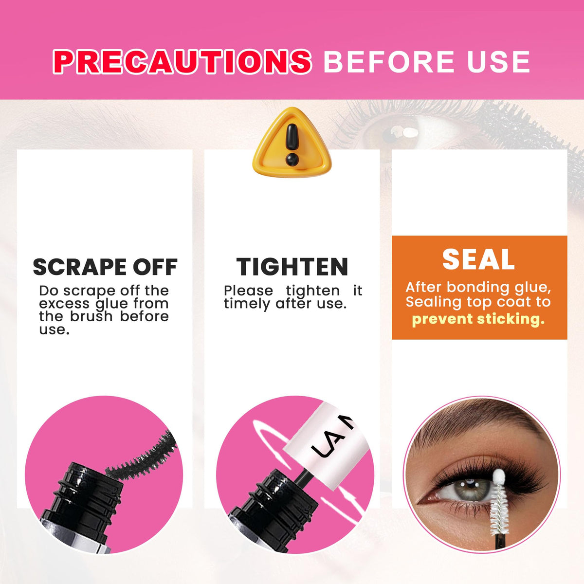 La Maesii Lash Cluster Glue in use on lashes