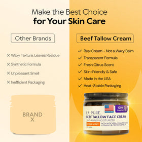 LA PURE Beef Tallow Face Moisturizer ingredients list